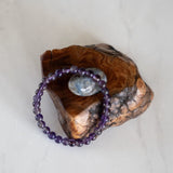 The Evoline Amethyst Calm & Clarity Bracelet, purple gemstone bracelet for calm and clarity, energy bracelet