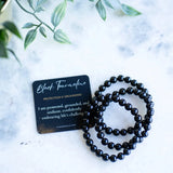 The Evoline Black Tourmaline Protection & Grounding Bracelet, healing energy bracelet stacks