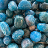 The Evoline Blue Apatite Clarity and Inspired Action Tumbled Stones