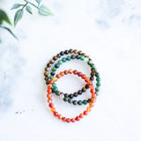 The Evoline Action & Magnetism 3-Bracelet Stack: Carnelian, Green Aventurine & Tiger’s Eye