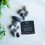 Iolite tumbles stone with affrimation card