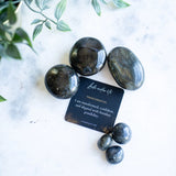 Labradorite Transformation Stone with affirmation card.