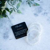 The Evoline Moonstone Bracelets with Affirmation card.