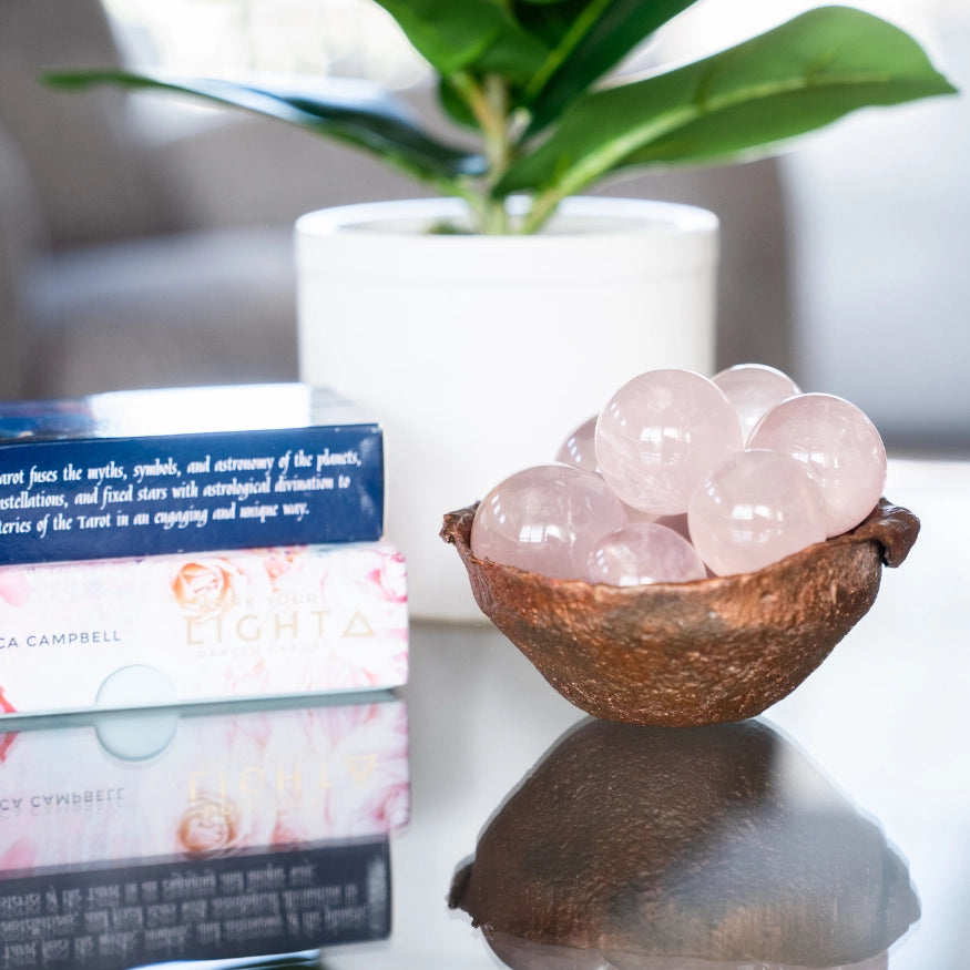 The Evoline Star Rose Quartz Unconditional Love & Inner Radiance Sphere 