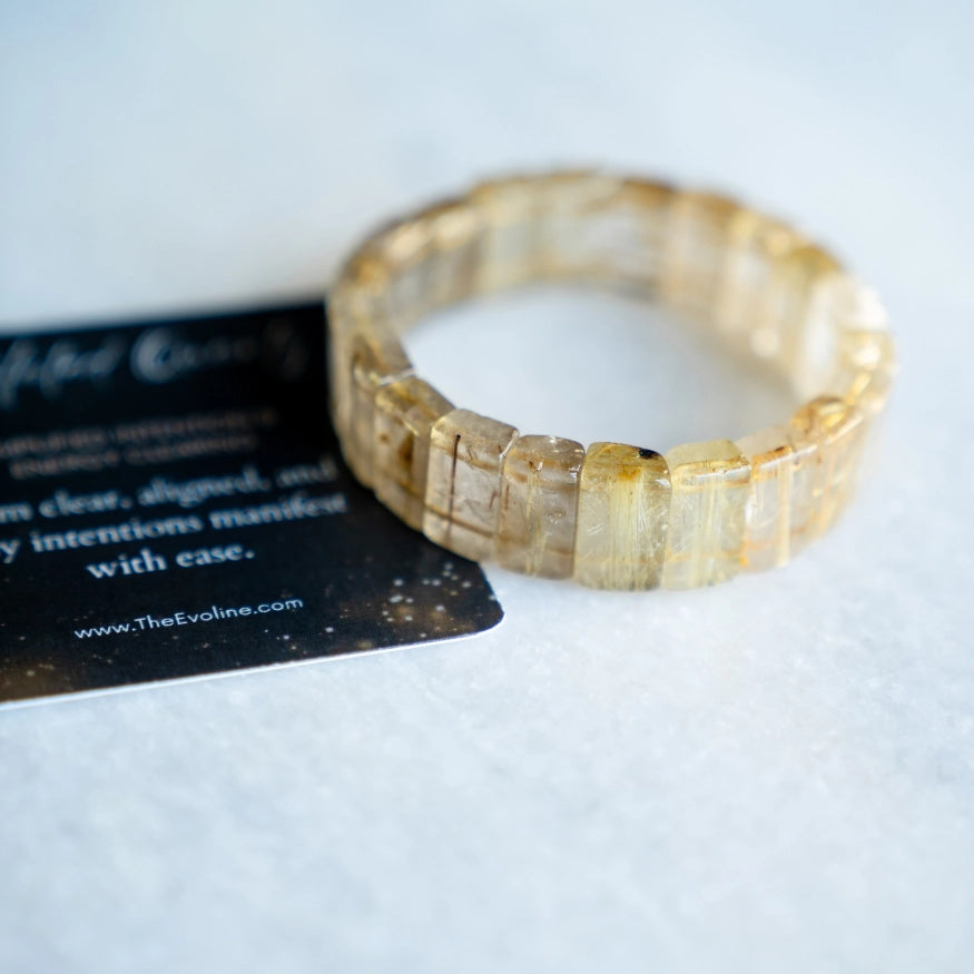 Gold Rutilated Quartz Bracelet 