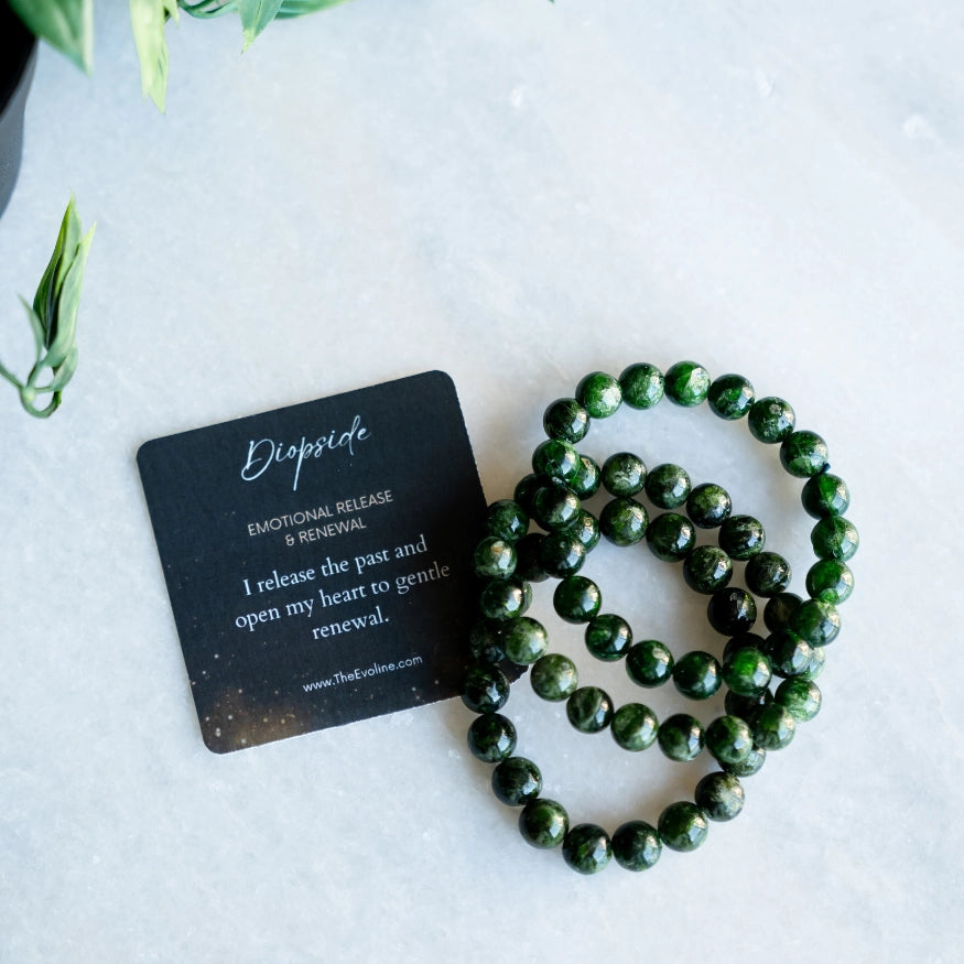 Diopside Bracelet and Affirmation Card from The Evoline