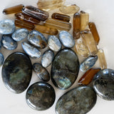 The Evoline Manifesting Trio: Labradorite, Blue Kyanite in Quartz & Citrine